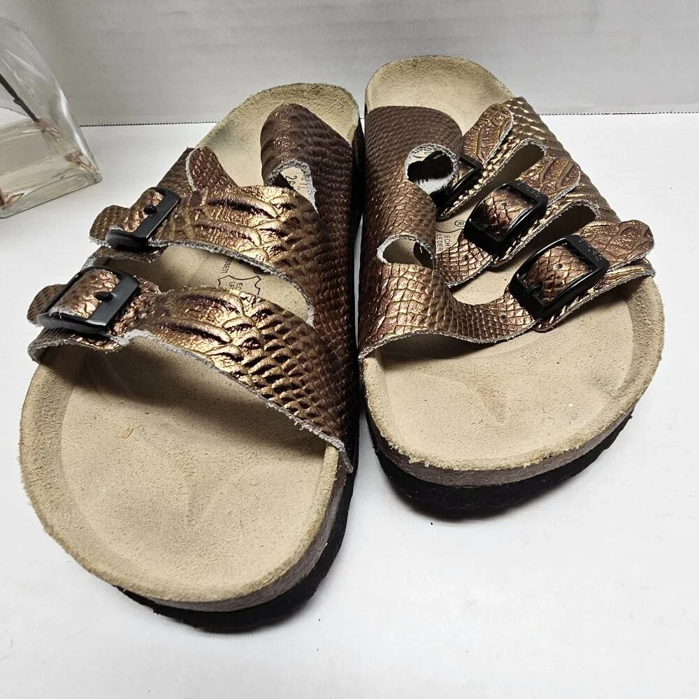 Birkenstock Women's Metallic Bronze Triple-strap Sandals